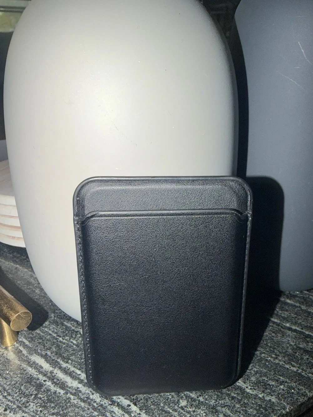 Black Magnetic Leather Wallet Case